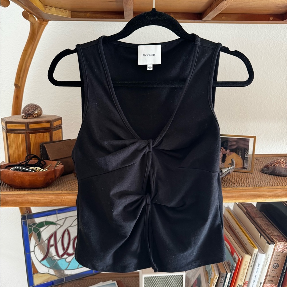 Reformation Tefi Knit Top S Black